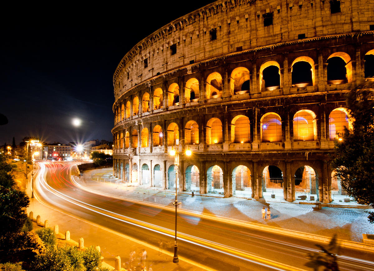 The Colloseum monument in Rome.
